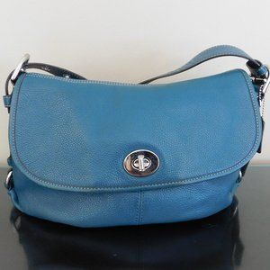 Coach Teal Pebbled Leather Crossbody, F1069-F15170
